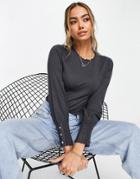 Lipsy Scallop Sweater In Slate Gray