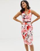 Closet V-neck Pencil Dress-multi