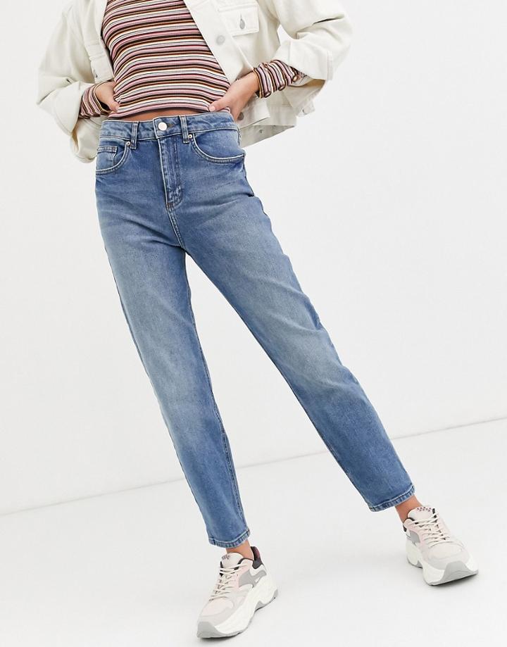 Miss Selfridge Mom Jeans Mid Wash Blue