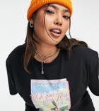 Reclaimed Vintage Inspired Plus T-shirt With Ski Scene Print-black