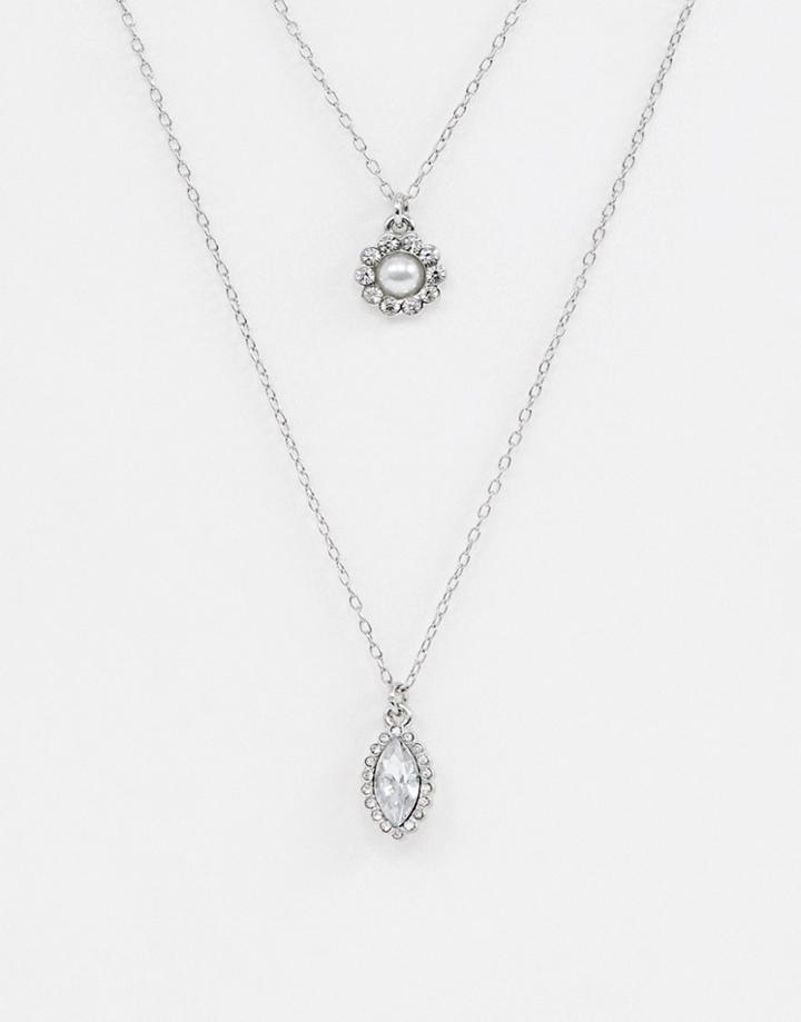 Johnny Loves Rosie Multi Layered Necklace - Silver