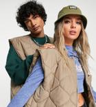 Reclaimed Vintage Inspired Unisex Sleeveless Puffer Vest In Neutral