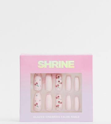 Shrine X Asos Exclusive Glazed Cherry False Nails-multi