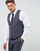 Farah Skinny Vest In Fleck - Navy