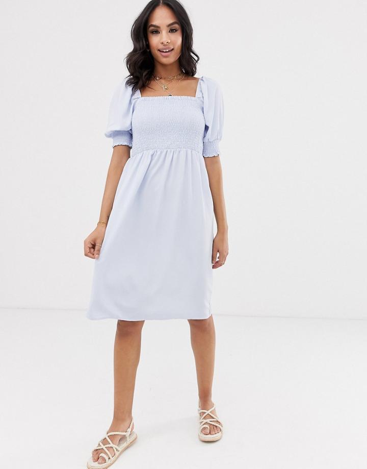 Vila Square Neck Smock Midi Dress - Multi