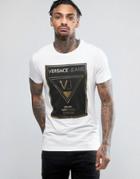 Versace T-shirt With Large Metallic Logo - White