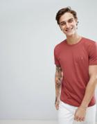 Allsaints T-shirt In Burgundy With Logo - Red