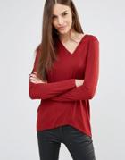 Sisley Slouch Long Sleeve T-shirt - Red
