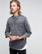 Lee Rider Western Denim Shirt Dark Focus - Gray