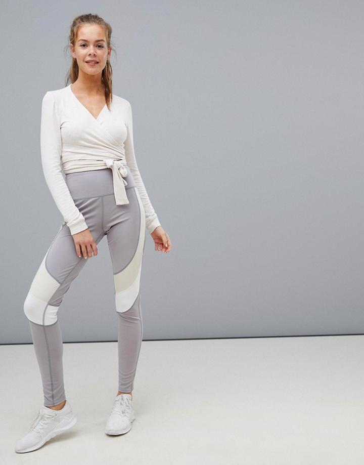 South Beach Contrast Waist Legging-gray
