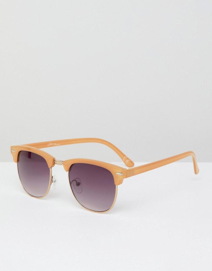 Jeepers Peepers Retro Sunglasses In Gold Frame - Gold