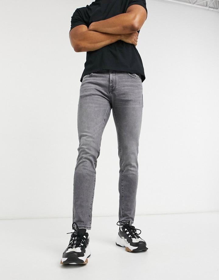 Selected Homme Slim Jean In Organic Cotton Washed Gray-grey