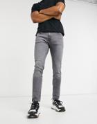 Selected Homme Slim Jean In Organic Cotton Washed Gray-grey