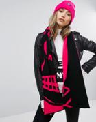 Cheap Monday Logo Scarf In Black And Pink - Multi