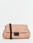 Asos Shoulder Chain Bag With Coated Chain - Dusky Pink