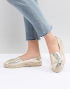Stradivarius Metallic Gold Espadrille - Gold