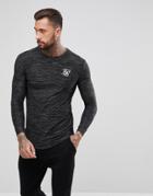 Siksilk Muscle Long Sleeve T-shirt In Black - Black