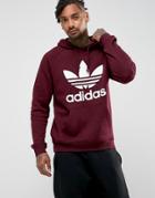 Adidas Originals Trefoil Hoodie In Red Bs4623 - Red