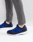 Armani Jeans Crossover Logo Knitted Sneakers In Blue - Gray