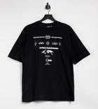 Collusion Text Print T-shirt In Black