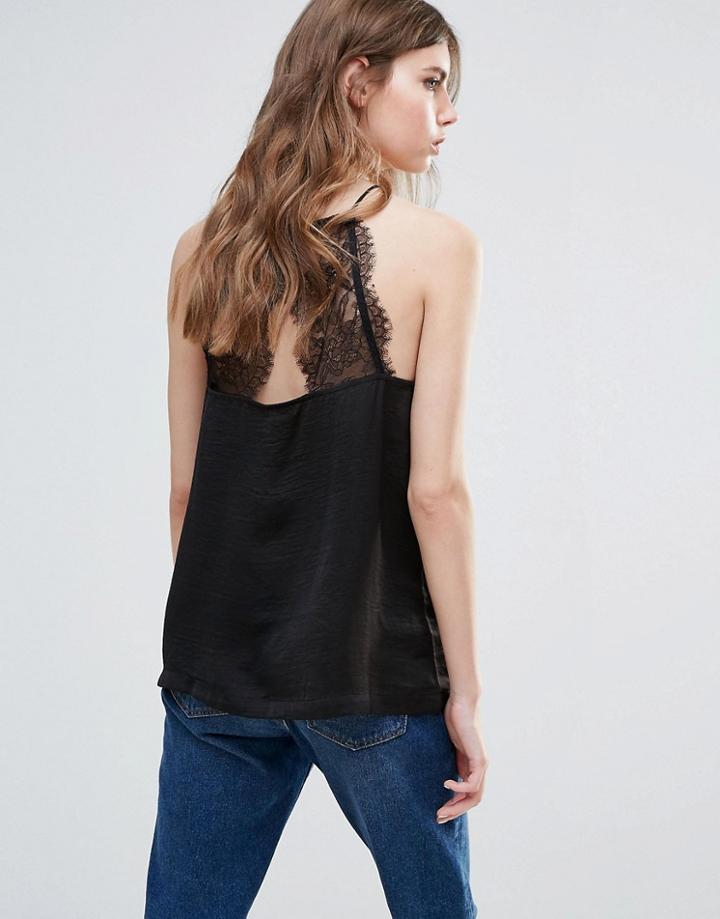 Ichi Lace Back Tank - Black