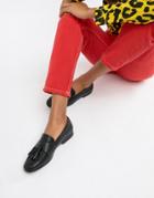Monki Tassel Detail Loafer In Black - Black