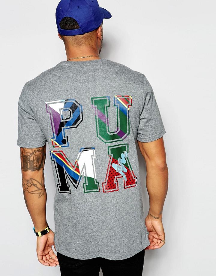 Puma X Dee & Ricky Longline T-shirt With Back Print - Gray