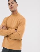 Another Influence High Neck Long Sleeve Top-tan