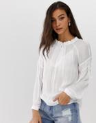 Current Air Lace Insert Blouse-white
