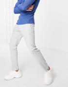 Asos Design Skinny Suit Pants In Ice Gray Pinstripe-grey