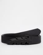 Asos Belt With Black Coated Feather Buckle - Black
