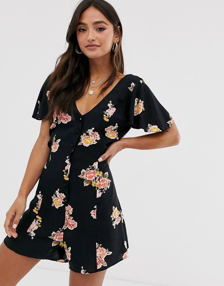 Miss Selfridge Tea Floral Print Romper - Multi
