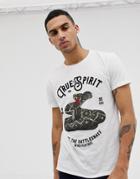 Solid Viper Print T-shirt In White - White