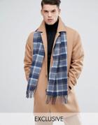 Heart & Dagger Scarf In Check - Gray