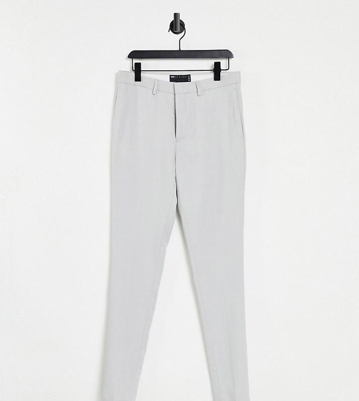 Asos Design Tall Wedding Super Skinny Suit Pants In Ice Gray Micro Texture-grey