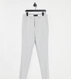 Asos Design Tall Wedding Super Skinny Suit Pants In Ice Gray Micro Texture-grey