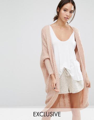 Stitch & Pieces Cocoon Cardigan - Pink