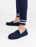 Ralph Lauren Desi Moccasin Slipper In Navy