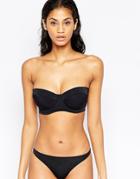 Asos Fuller Bust Mix And Match Longline Bandeau Bikini Top Dd-g - Blac