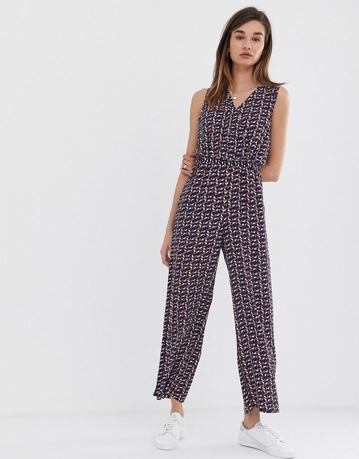Only Wrap Graphic Wide Leg Jumpsuit-multi