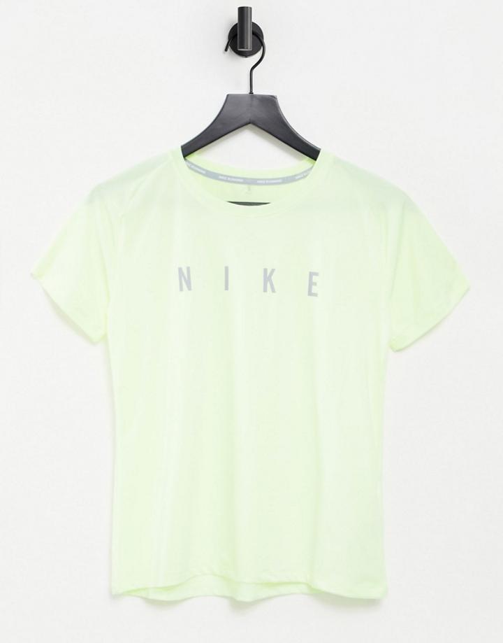 Nike Running Run Division Miler T-shirt In Volt-green