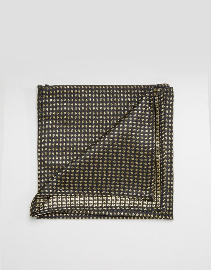 Asos Textured Pocket Square In Gold - Gold