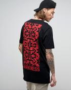 Asos Super Longline T-shirt With Geo-tribal Back Print - Black