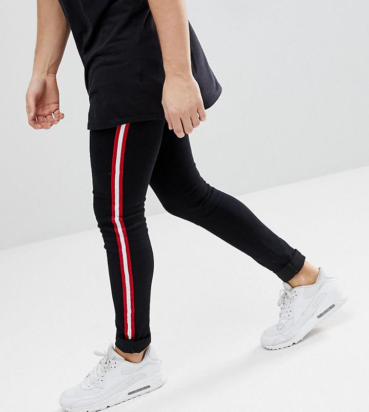 Liquor N Poker Skinny Jeans With Side Stripe - Black