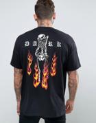 Asos Super Oversized T-shirt With Skull Back Print In Black - Black