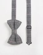 Asos Design Recycled Bow Tie In Black White And Pink Check-multi