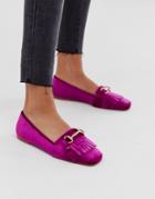 Asos Design Medallion Snaffle Loafer Flat Shoes In Magenta