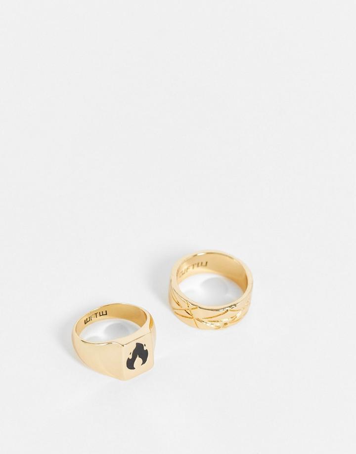 Wftw Fire 2 Pack Ring In Gold