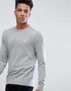 Abercrombie & Fitch Core Icon Moose Logo Crewneck Sweatshirt In Light Gray Marl - Gray