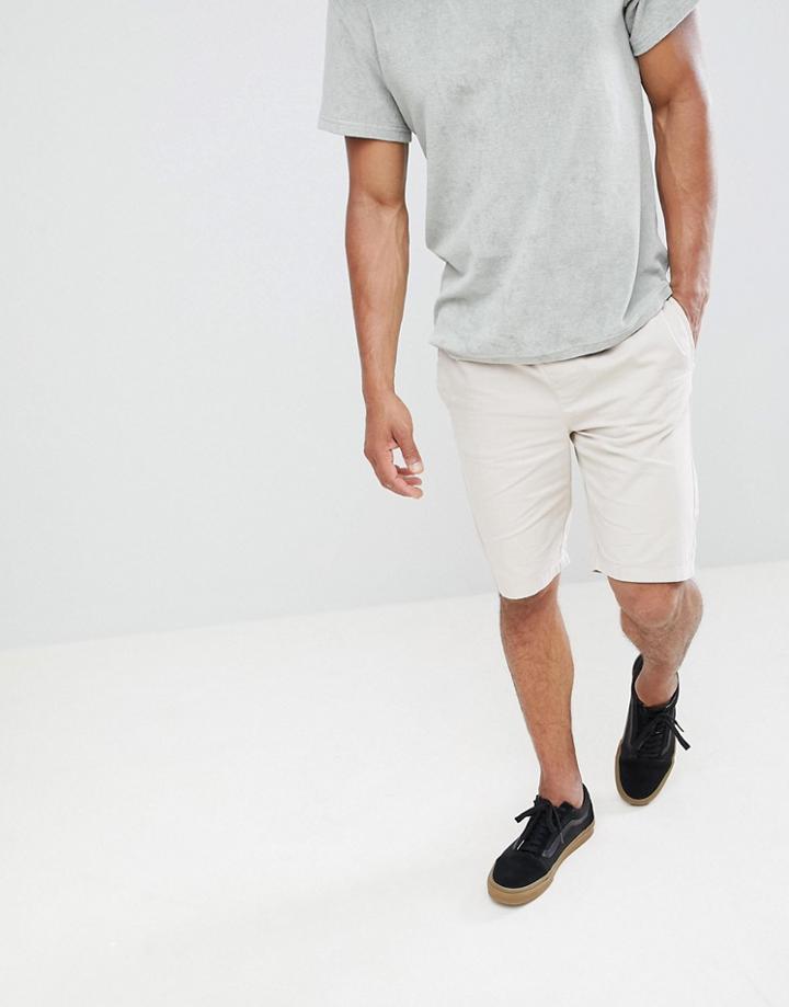D-struct Elastic Waist Shorts - Stone